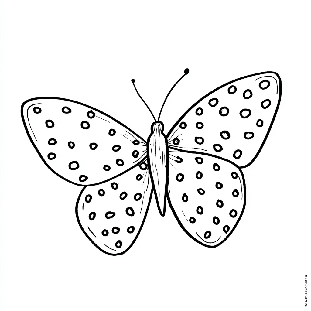 Dibujo de mariposa lunares silvestres para colorear Dibujo de mariposa lunares silvestres para colorear