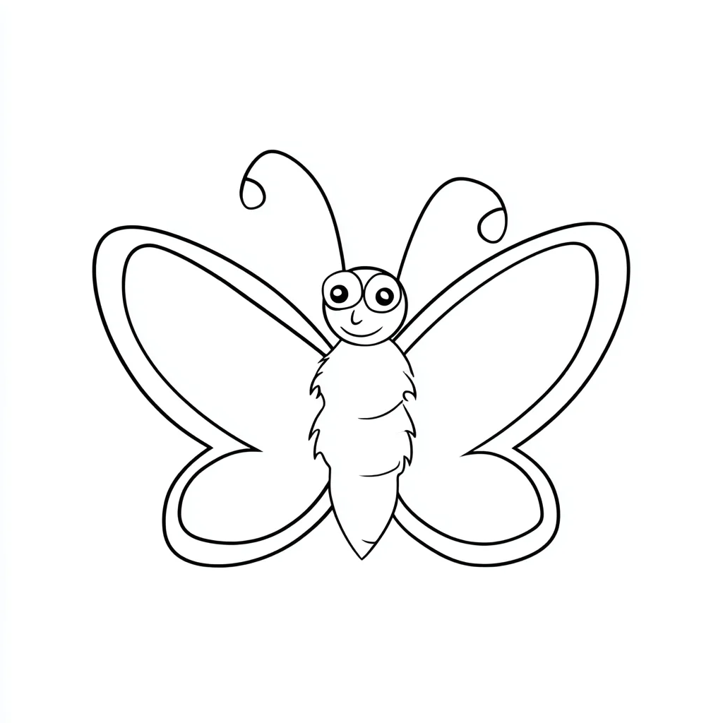 Dibujo de mariposa de dibujos animados para colorear Dibujo de mariposa de dibujos animados para colorear