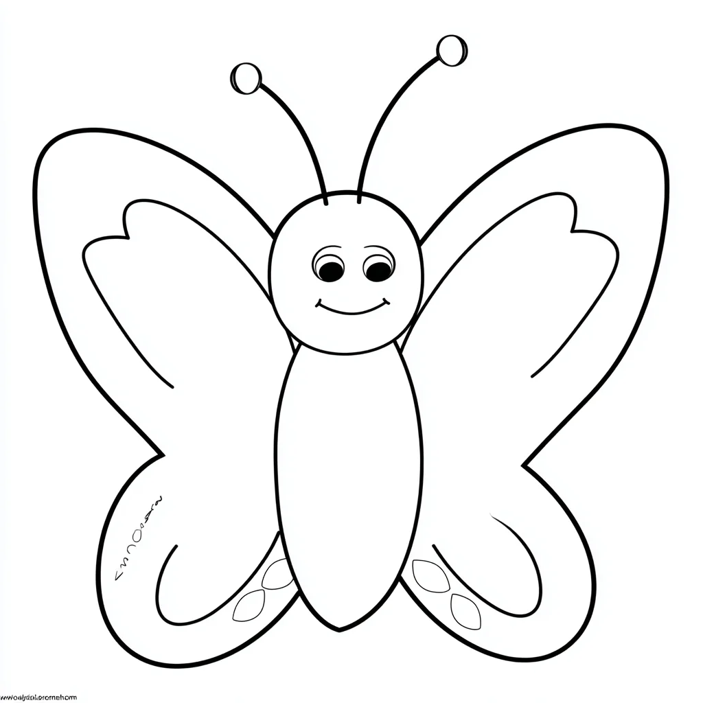 Dibujo de tierna mariposa simétrica para colorear Dibujo de tierna mariposa simétrica para colorear