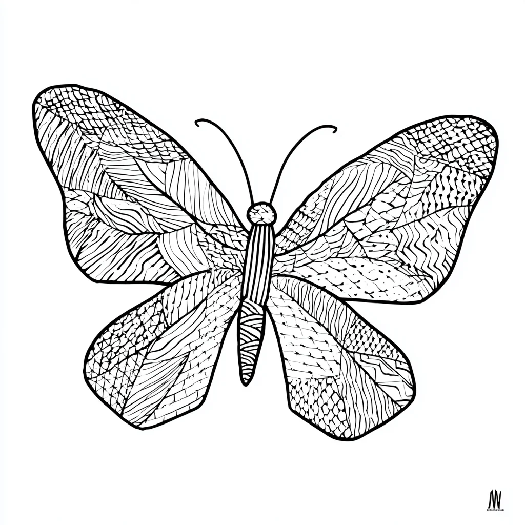 Dibujo de mariposa de estilo zentangle para colorear Dibujo de mariposa de estilo zentangle para colorear
