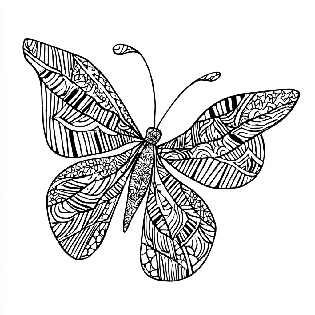 Dibujo de mariposa de estilo tribal para colorear Dibujo de mariposa de estilo tribal para colorear