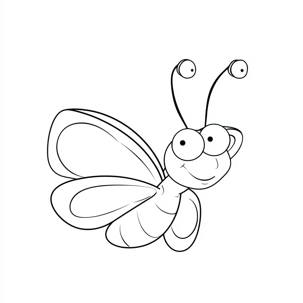 Dibujo de mariposa cómica de dibujos para colorear Dibujo de mariposa cómica de dibujos para colorear