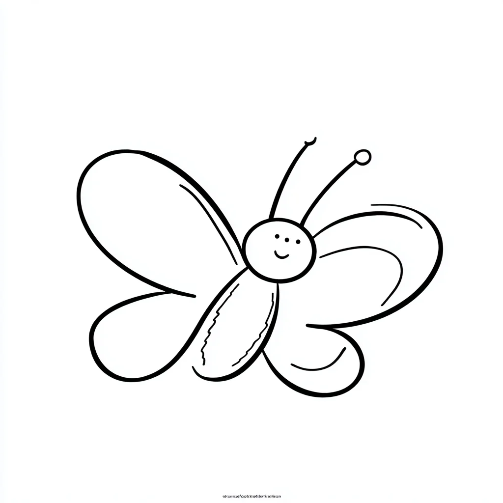 Dibujo de trazo de mariposa con curvas para colorear Dibujo de trazo de mariposa con curvas para colorear