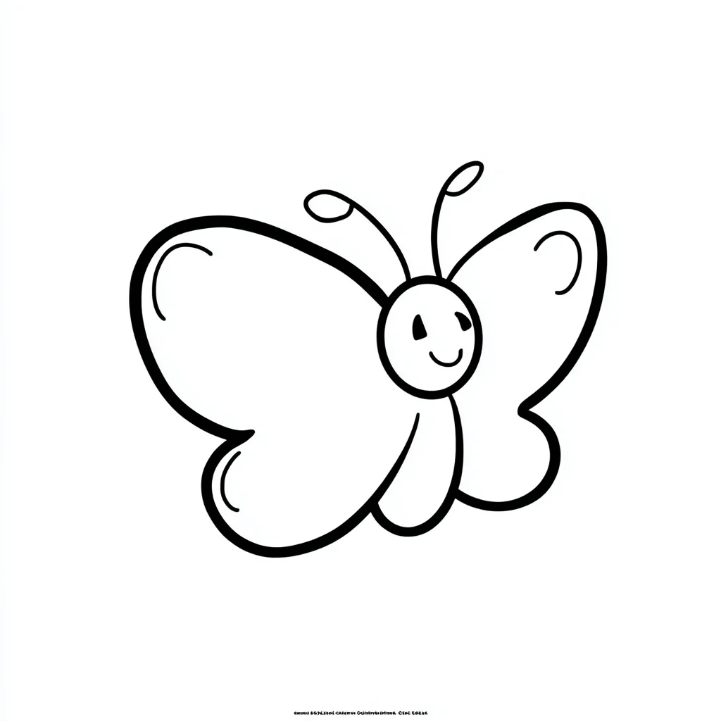 Dibujo de contorno infantil de mariposa para colorear Dibujo de contorno infantil de mariposa para colorear