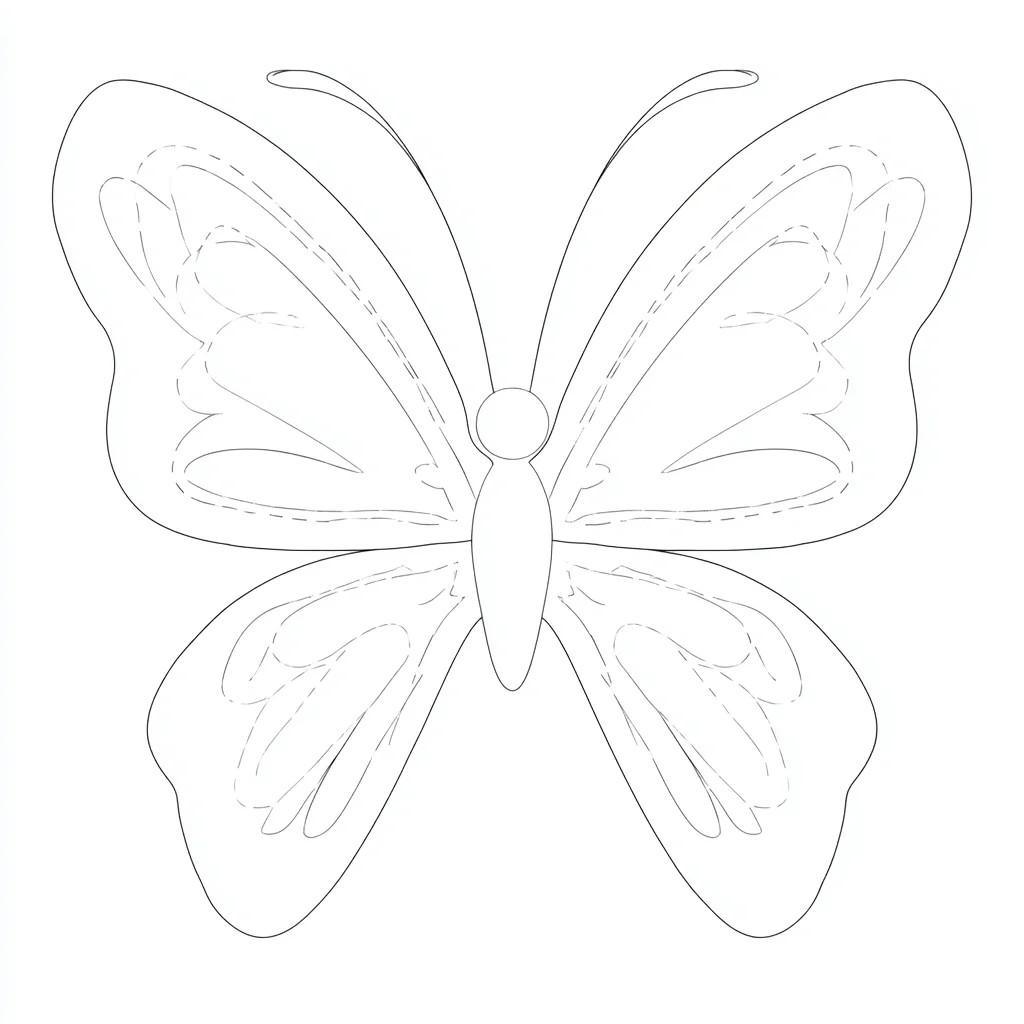 Dibujo de figura suave de mariposa para colorear Dibujo de figura suave de mariposa para colorear