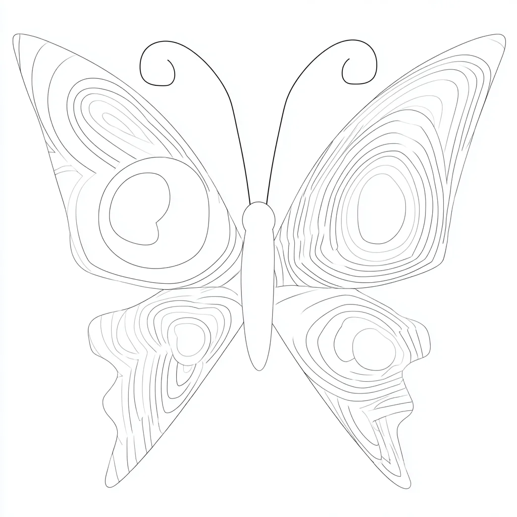 Dibujo de perfil de mariposa abstracta para colorear Dibujo de perfil de mariposa abstracta para colorear