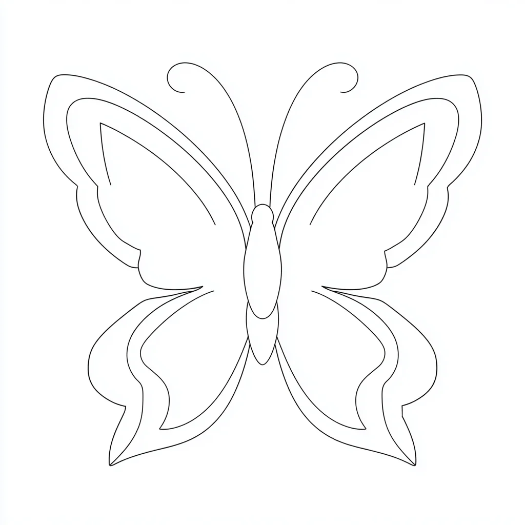 Dibujo de mariposa de trazo fino para colorear Dibujo de mariposa de trazo fino para colorear