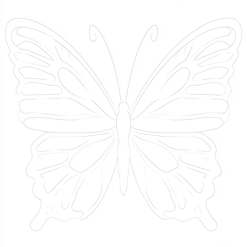 Dibujo de boceto suave de mariposa para colorear Dibujo de boceto suave de mariposa para colorear