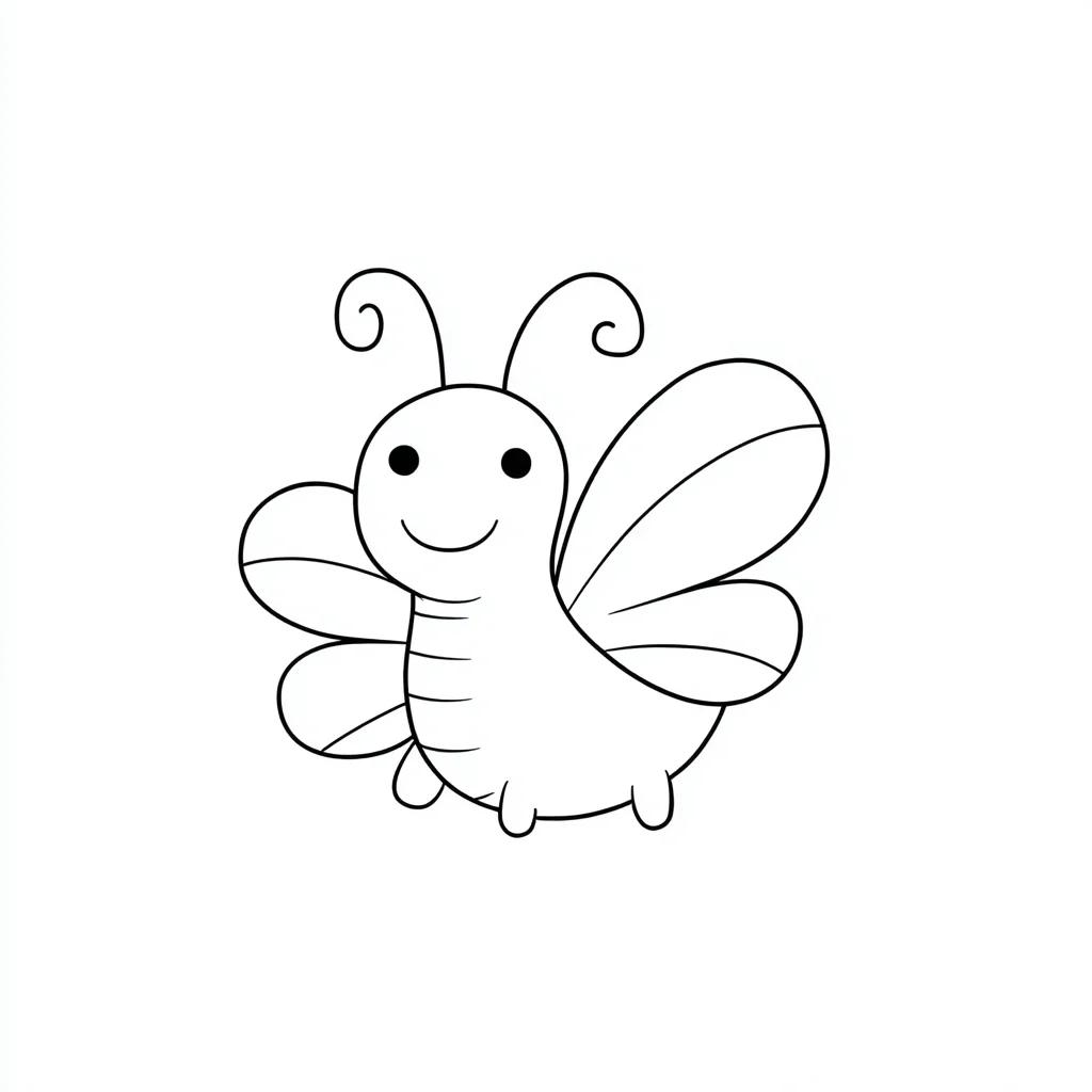 Dibujo de mariposa infantil pequeña para colorear Dibujo de mariposa infantil pequeña para colorear