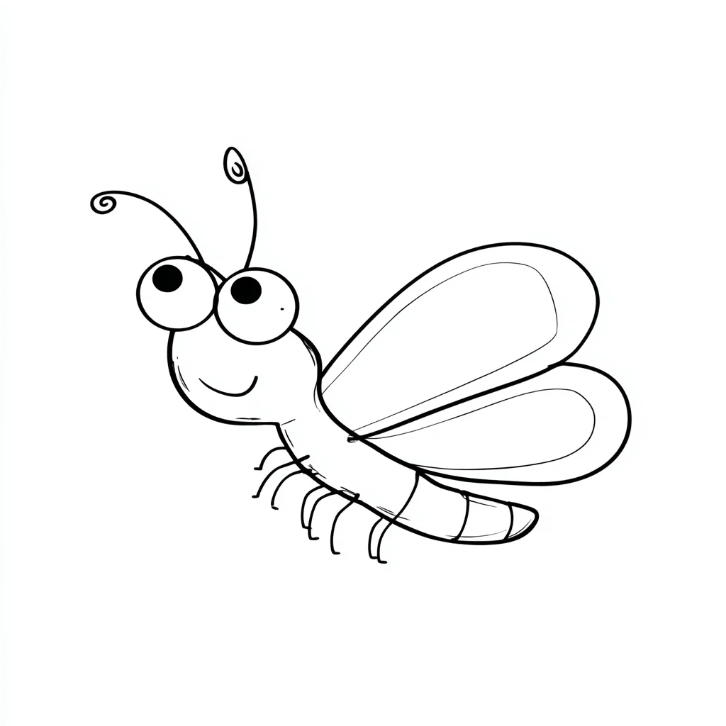 Dibujo de mariposa cómica de ojos saltones para colorear Dibujo de mariposa cómica de ojos saltones para colorear