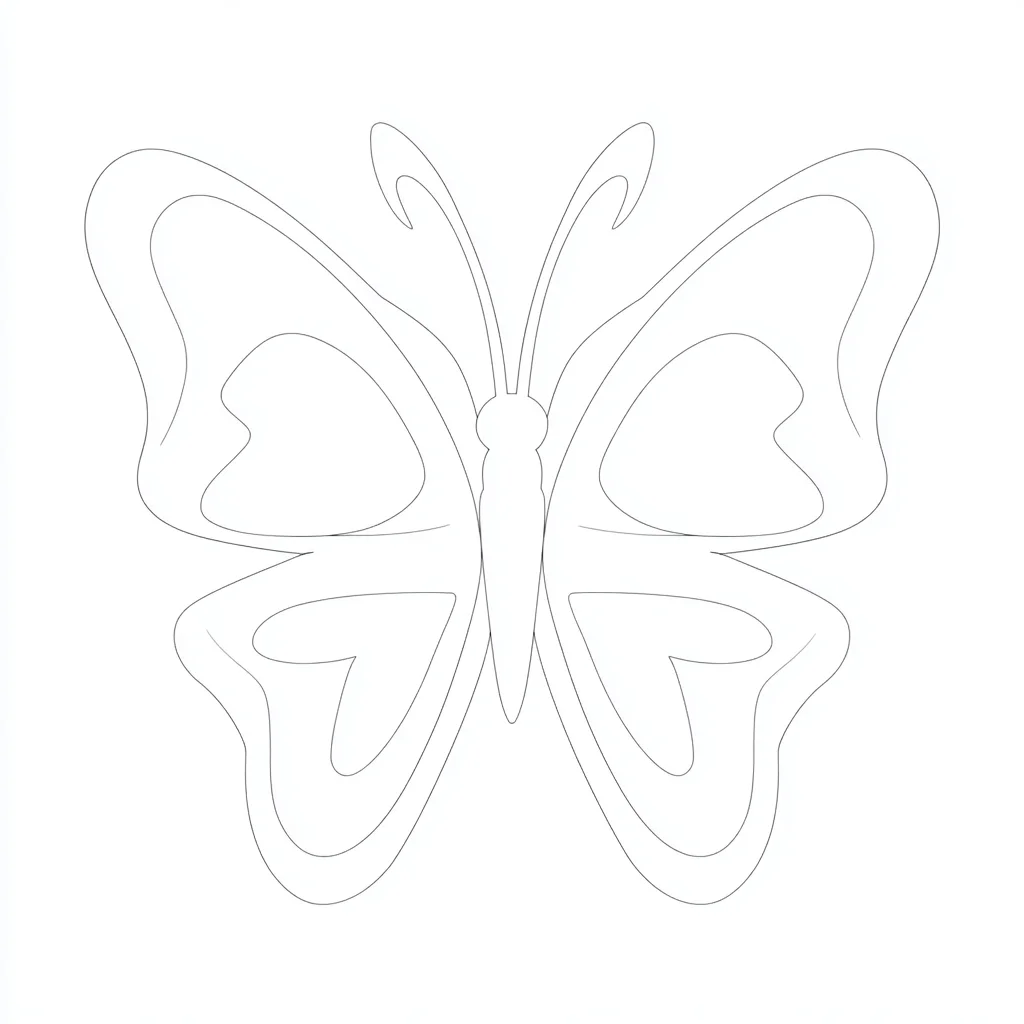 Dibujo de contorno fino de mariposa para colorear Dibujo de contorno fino de mariposa para colorear