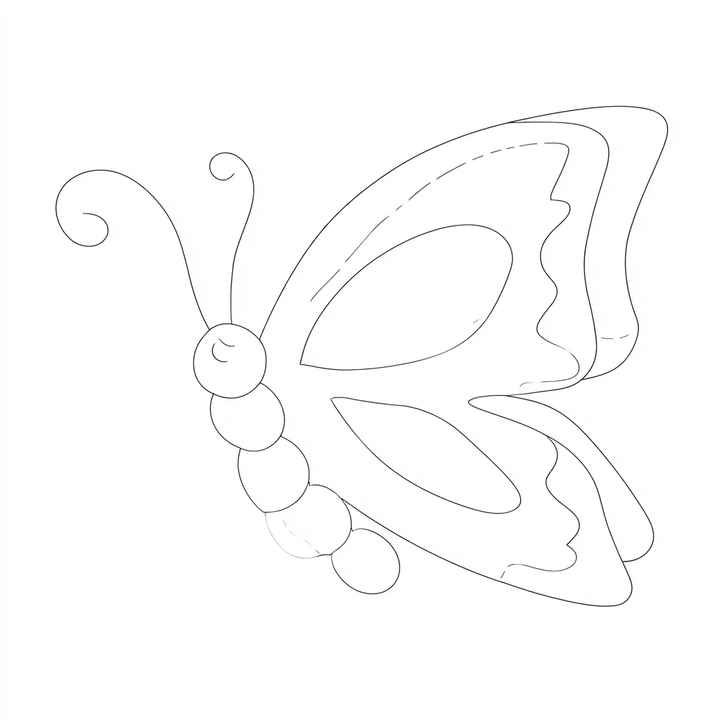 Dibujo de contorno fácil de mariposa para colorear Dibujo de contorno fácil de mariposa para colorear