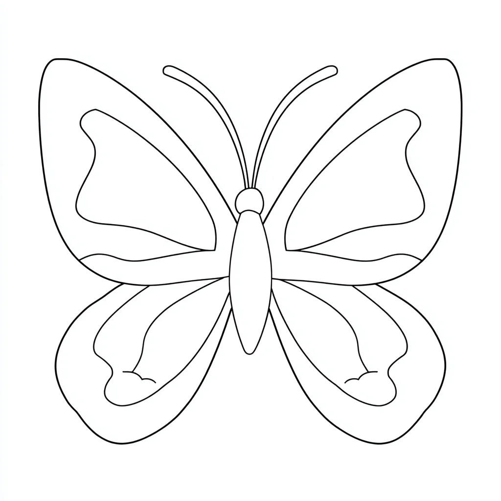 Dibujo de boceto fácil de mariposa para colorear Dibujo de boceto fácil de mariposa para colorear