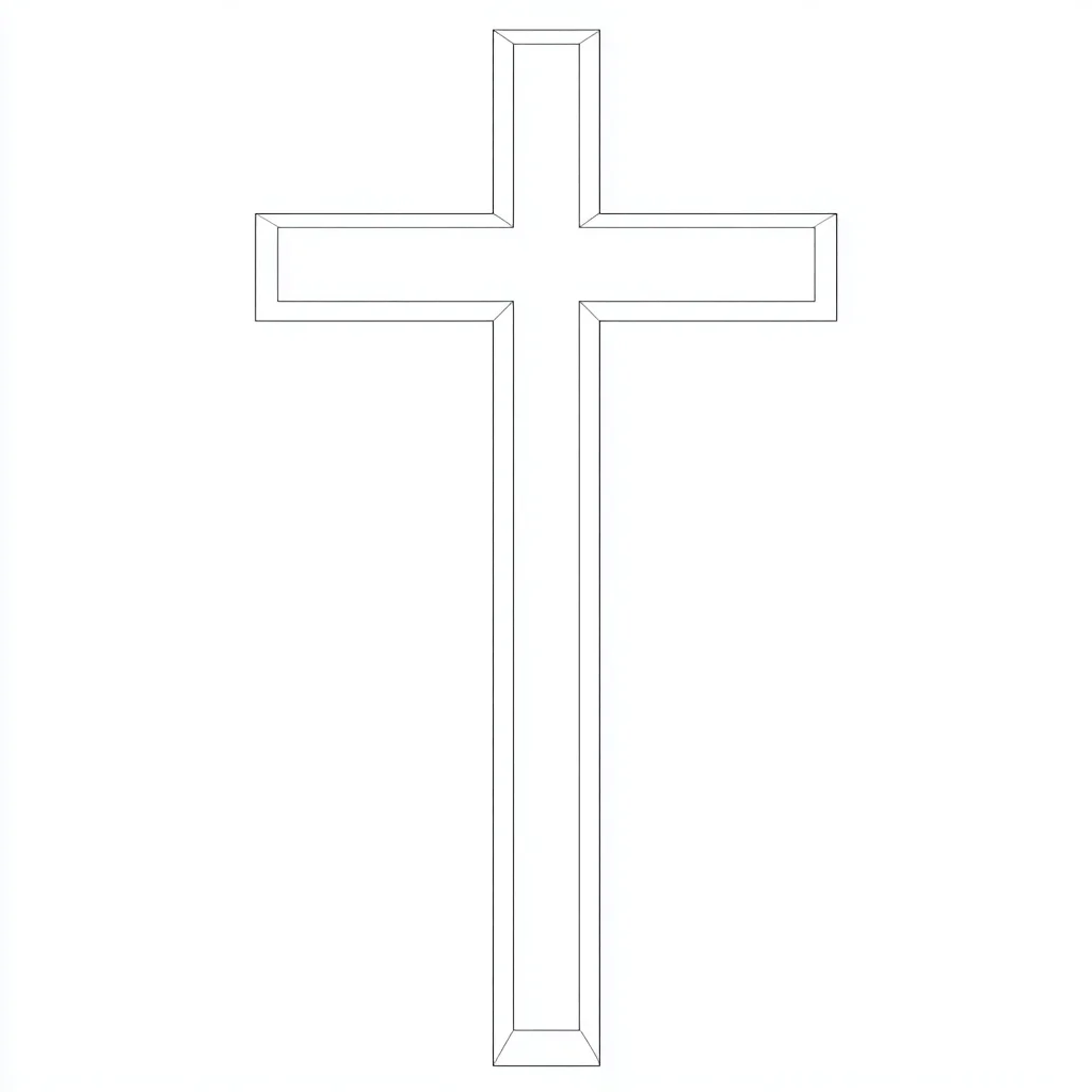 Dibujo de cruz latina simple para colorear Dibujo de cruz latina simple para colorear