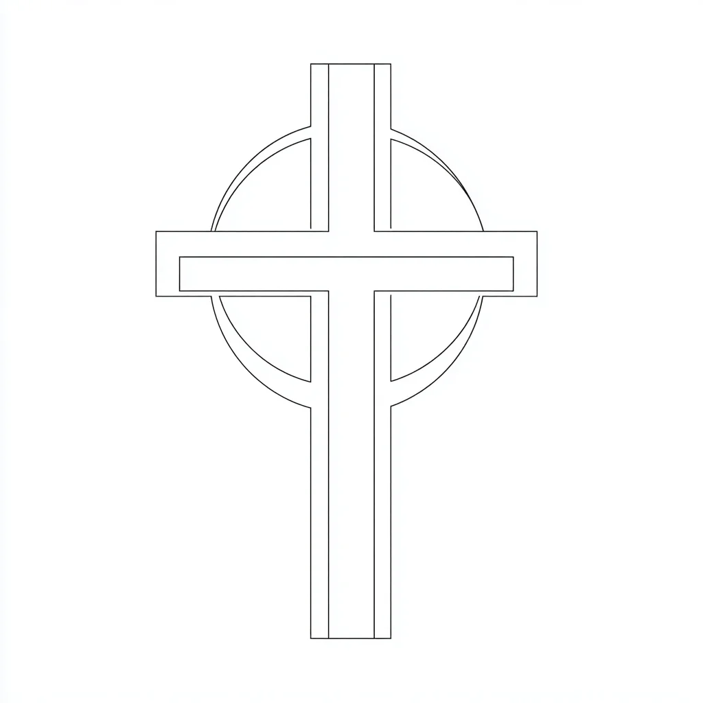 Dibujo de cruz céltica sagrada para colorear Dibujo de cruz céltica sagrada para colorear