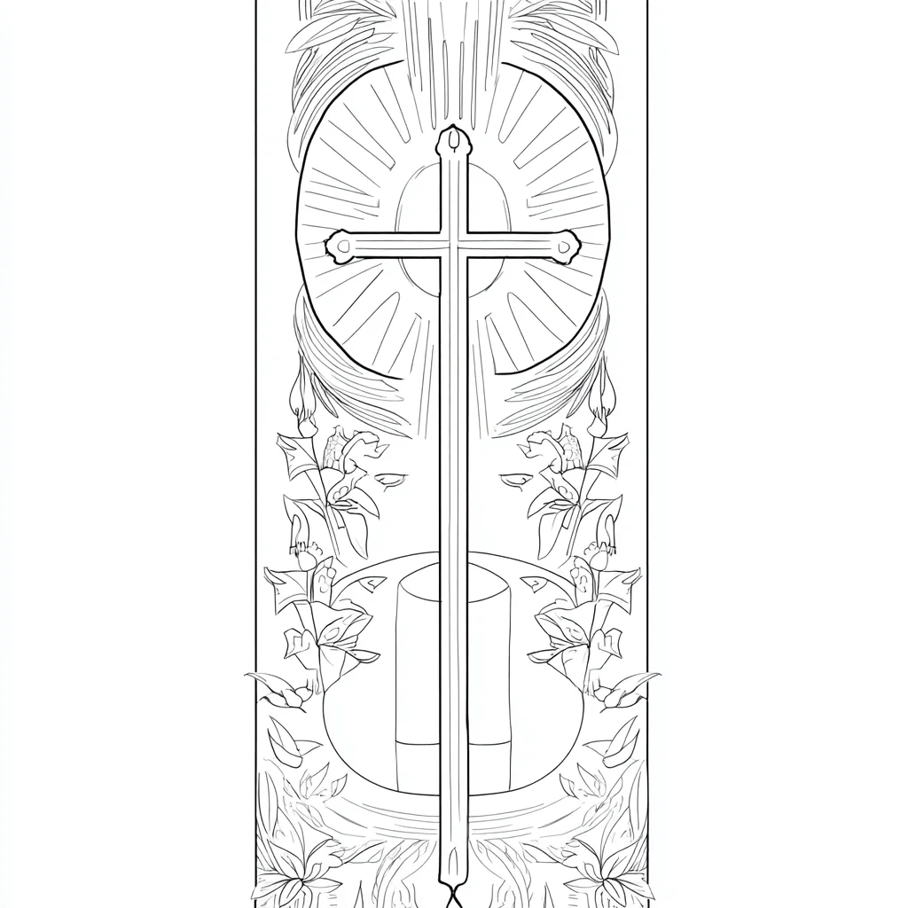 Dibujo de cirio decorativo de Semana Santa para colorear Dibujo de cirio decorativo de Semana Santa para colorear