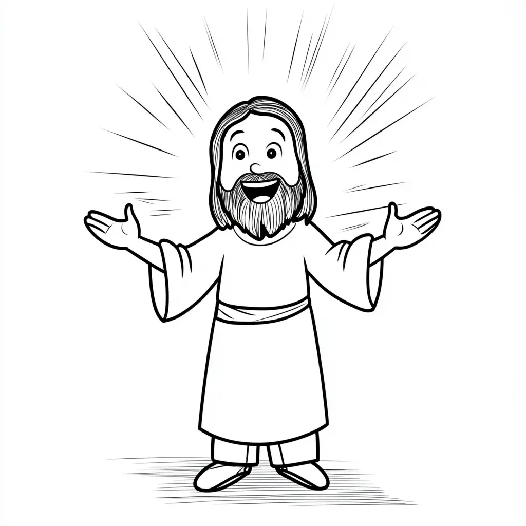 Dibujo de Jesús resucitado irradiando luz divina para colorear Dibujo de Jesús resucitado irradiando luz divina para colorear