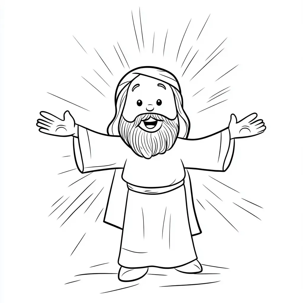 Dibujo de Jesús recibe a todos con amor para colorear Dibujo de Jesús recibe a todos con amor para colorear