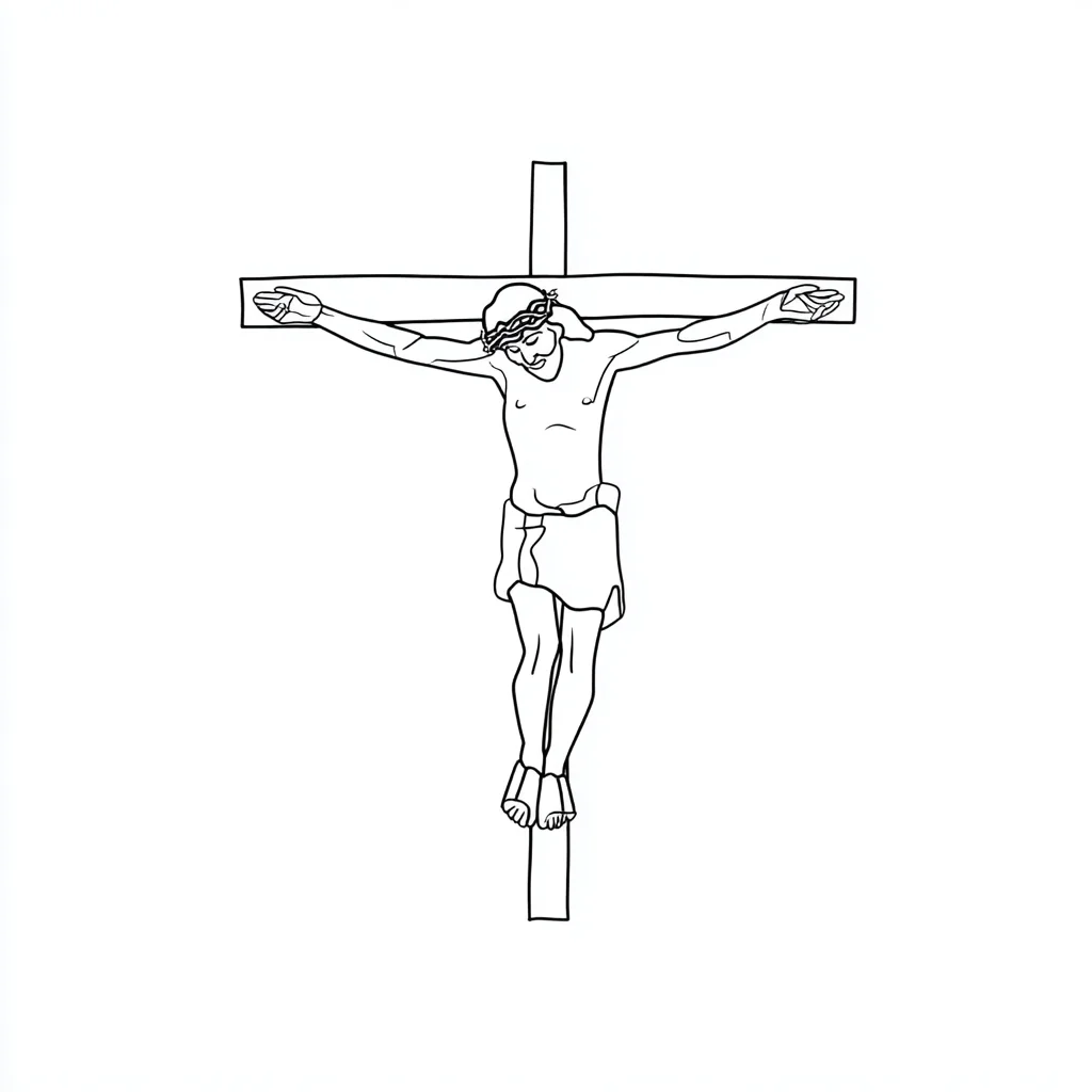 Dibujo de crucifixión de Jesús para colorear Dibujo de crucifixión de Jesús para colorear