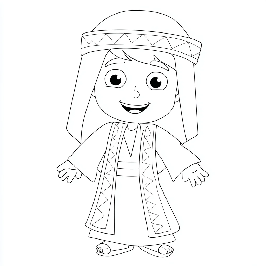 Dibujo de niño hebreo con ropa de época para colorear Dibujo de niño hebreo con ropa de época para colorear
