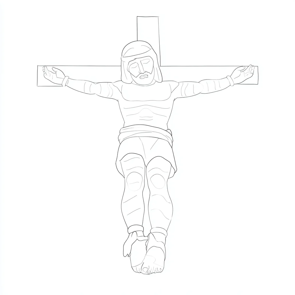 Dibujo de boceto de crucifixión de Jesús para colorear Dibujo de boceto de crucifixión de Jesús para colorear