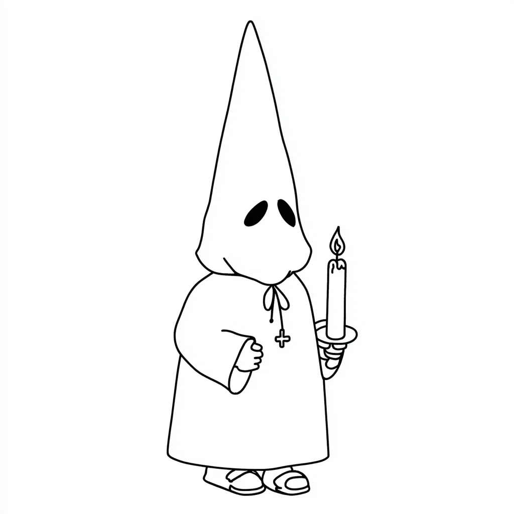 Dibujo de penitente en Semana Santa para colorear Dibujo de penitente en Semana Santa para colorear