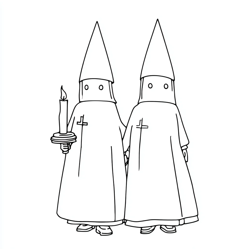 Dibujo de dos nazarenos con vela para colorear Dibujo de dos nazarenos con vela para colorear