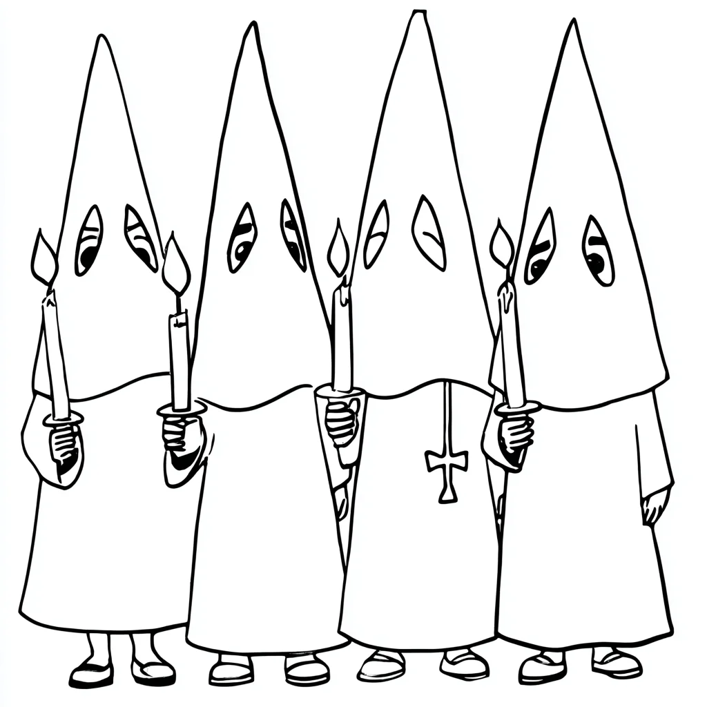 Dibujo de nazarenos con cruz y velas para colorear Dibujo de nazarenos con cruz y velas para colorear