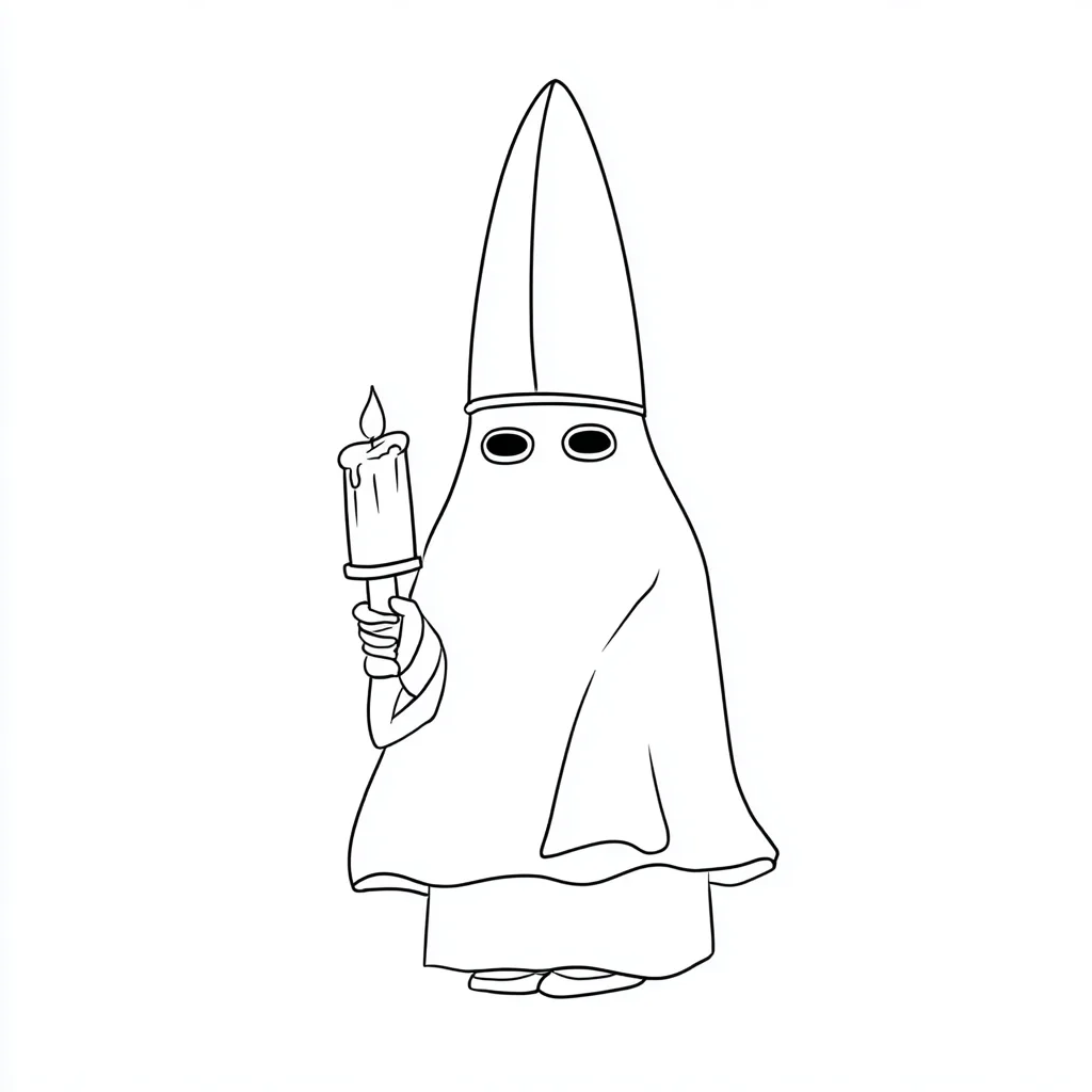 Dibujo de un penitente de procesión para colorear Dibujo de un penitente de procesión para colorear