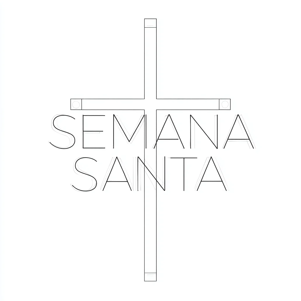 Dibujo de cartel minimalista de Semana Santa para colorear Dibujo de cartel minimalista de Semana Santa para colorear