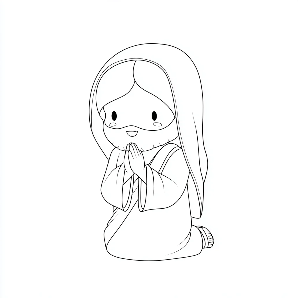 Dibujo de Jesús orando de rodillas para colorear Dibujo de Jesús orando de rodillas para colorear