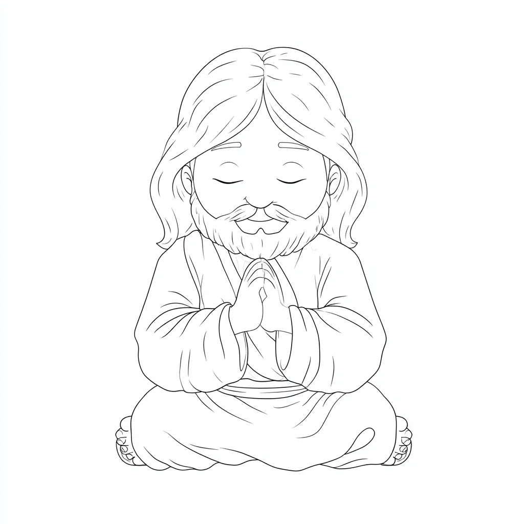 Dibujo de Jesús orando arrodillado para colorear Dibujo de Jesús orando arrodillado para colorear