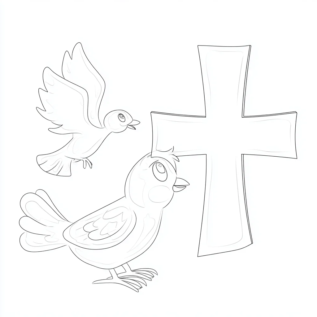 Dibujo de vuelo de paz en Semana Santa para colorear Dibujo de vuelo de paz en Semana Santa para colorear