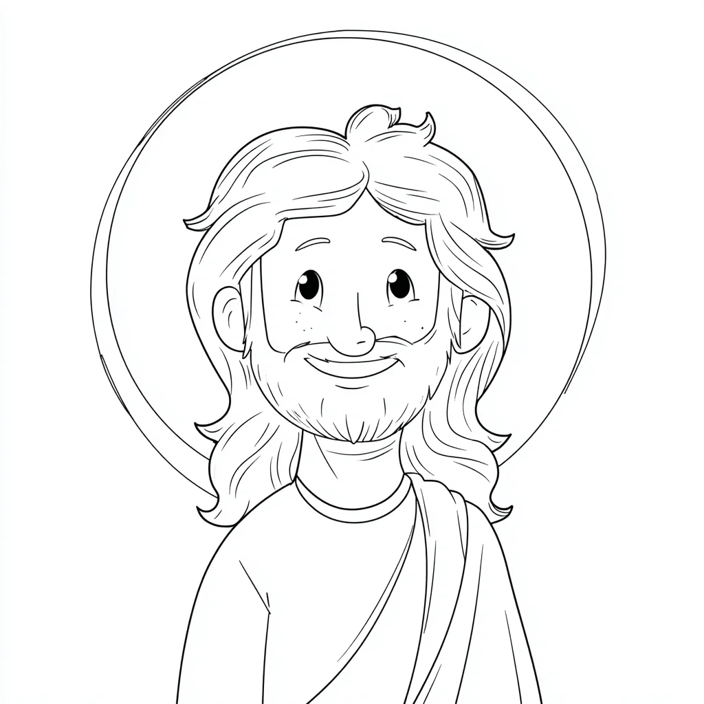 Dibujo de rostro divino de Jesús para colorear Dibujo de rostro divino de Jesús para colorear
