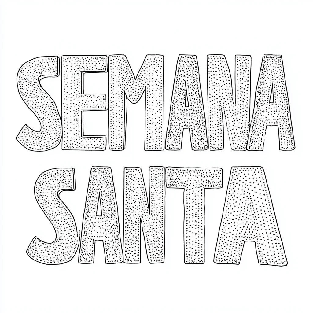 Dibujo de cartel de semana santa con puntos para colorear Dibujo de cartel de semana santa con puntos para colorear